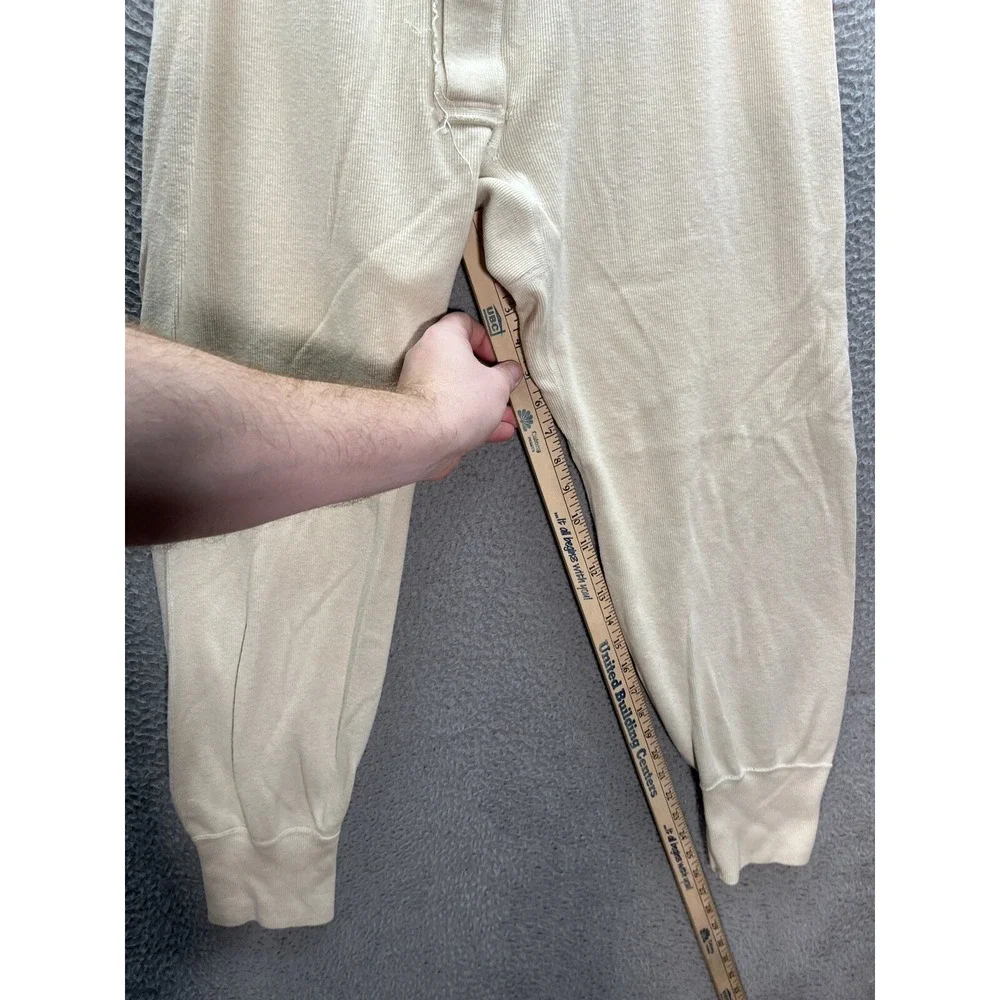 Vintage Military Long Johns‎ Mens 34x26 Tan Wool Blend Thermals Army 1950s *